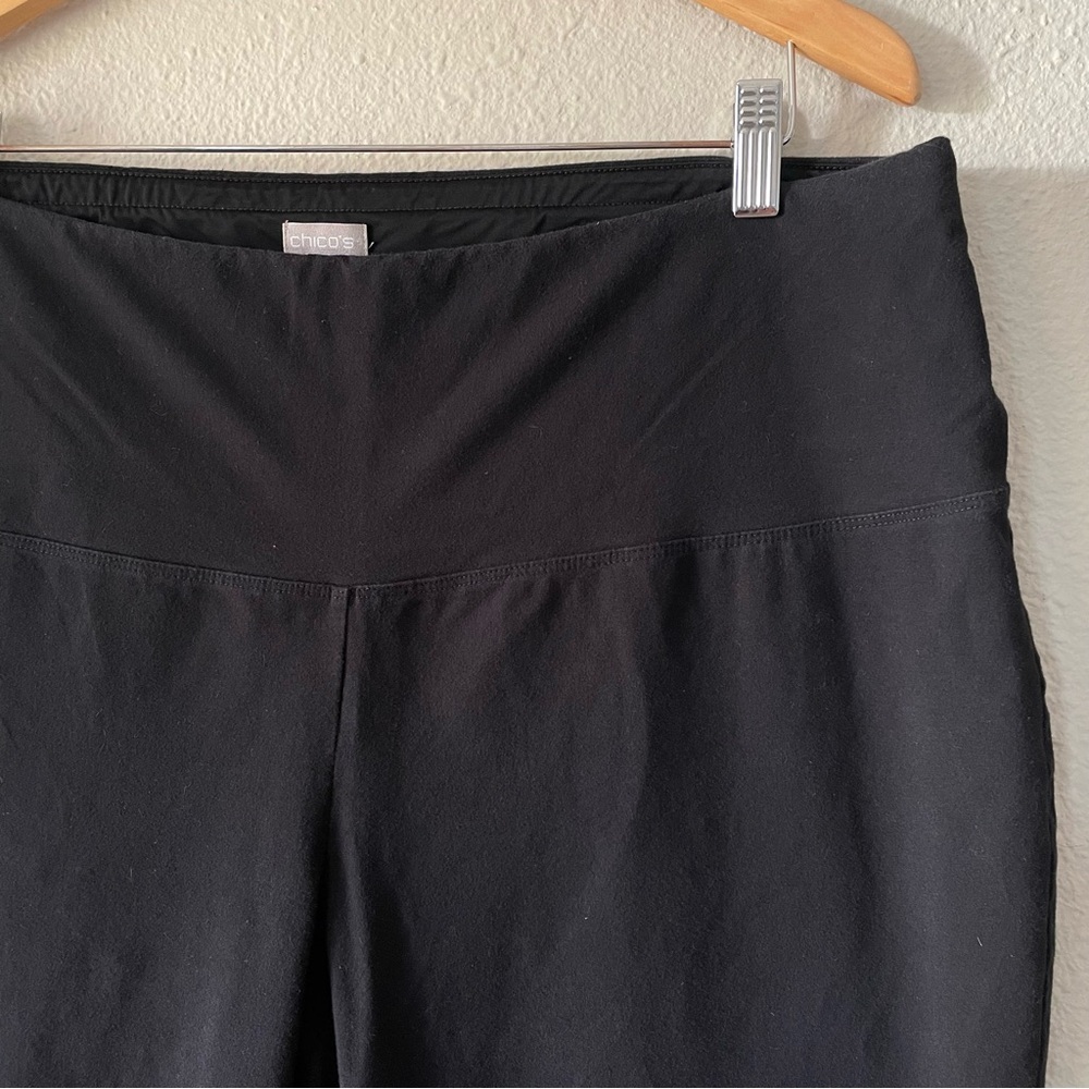 Chico’s Zenergy Pull On Leggings Womens 3 16/18 Black Cropped Casual So Slimming - Picture 4 of 13